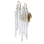 Бра с хрустальными прозрачными подвесками и круглым основанием золотого цвета FAIRYTREE Light варинант исполнения - 1 | Loft Concept в Красноярске