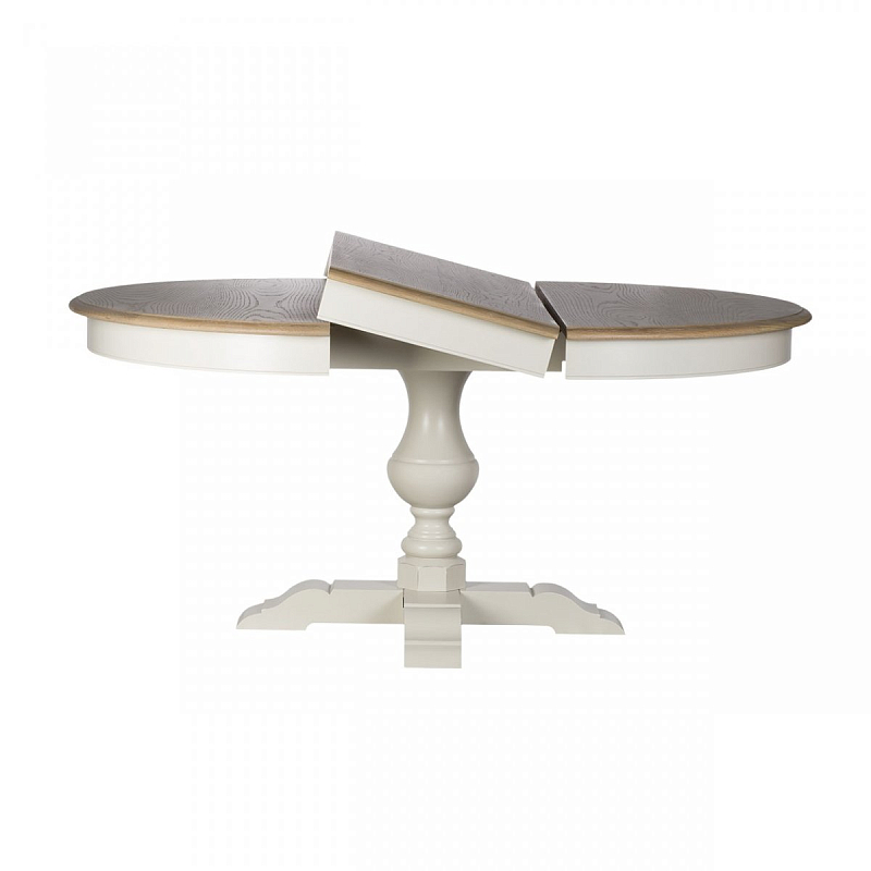 Provence Round Dining Table White раскладной стол Бежевый Белый Provence Round Dining Table White раскладной стол Бежевый Белый в Красноярске | Loft Concept