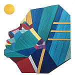 Арт объект на стену из нитей Девушка и Солнце wall panel Girl and Sun варинант исполнения - 2 | Loft Concept в Красноярске