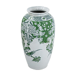 Ваза высокая с зелеными цветочными и птичьими мотивами Vase Inspired by Nature варинант исполнения - 2 | Loft Concept в Красноярске
