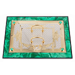 Настольный письменный набор из малахита и долерита с декором в виде герба России Leader Organizer варинант исполнения - 4 | Loft Concept в Красноярске