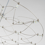 Люстра подвесная с тонкой металлической конструкцией цвета хром Quasar варинант исполнения - 2 | Loft Concept в Красноярске