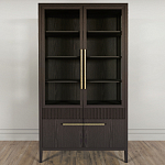 Витрина Primo со стеклянными фасадами и буфетом шпон Темный орех варинант исполнения - 2 | Loft Concept в Красноярске