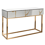 Консоль с ящиками зеркальная с золотым декором Gold Painted Mirror Console варинант исполнения - 1 | Loft Concept в Красноярске