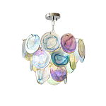Люстра с каскадом из круглых разноцветных стеклянных дисков Mother of Pearl Iridescence варинант исполнения - 3 | Loft Concept в Красноярске