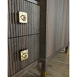 Большой шкаф с витриной Elsa Dreams Walnut варинант исполнения - 4 | Loft Concept в Красноярске