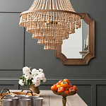 Многоярусная люстра украшенная круглыми деревянными бусами Wooden Beads Chandelier L варинант исполнения - 1 | Loft Concept в Красноярске
