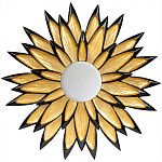 Зеркало-солнце в раме золотого и черного цвета Rays of Peace варинант исполнения - 1 | Loft Concept в Красноярске