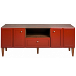 ТВ-тумба красная из массива бука с 2-мя дверками и ящиком Wenge Light варинант исполнения - 2 | Loft Concept в Красноярске