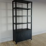 Стеллаж со стеклянными полками Elsa Dreams Black варинант исполнения - 6 | Loft Concept в Красноярске