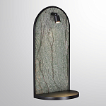 Настенный светильник зеленого цвета с черной рамкой овальной формы с полкой Herbarium  варинант исполнения - 1 | Loft Concept в Красноярске