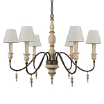 Люстра на металлическом основании с 6-ю белыми тканевыми абажурами Terrain варинант исполнения - 5 | Loft Concept в Красноярске