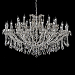 Люстра подвесная двухъярусная с 30-ю лампочками и прозрачными хрустальными подвесками на хромированном основании Crystal lamps варинант исполнения - 1 | Loft Concept в Красноярске
