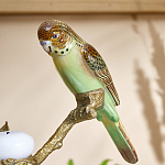 Подсвечник с двумя попугаями из фарфора на бронзовой ветке Eden Garden варинант исполнения - 3 | Loft Concept в Красноярске