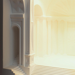 Встраиваемый в стену гипсовый светильник под покраску с арками и рельефными колоннами Antiquity Athena варинант исполнения - 9 | Loft Concept в Красноярске