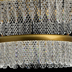 Люстра двухъярусная с золотого цвета и прозрачными подвесками Pettico варинант исполнения - 6 | Loft Concept в Красноярске