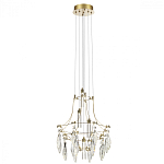 Люстра подвесная из металла с хрустальными подвесками прозрачного цвета Quasar 41 варинант исполнения - 5 | Loft Concept в Красноярске