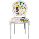 Стул светло-серый из натурального бука с изображением птиц и цветов Blooming Birds варинант исполнения - 1 | Loft Concept в Красноярске