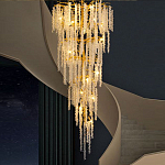 Люстра многоярусная с каркасом из металла и прозрачными подвесками FAIRYTREE Light варинант исполнения - 2 | Loft Concept в Красноярске