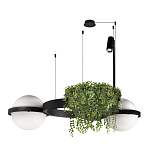 Подвесной светильник с 2-мя шарообразными плафонами и цилиндрическим спотом Light of Еyes варинант исполнения - 4 | Loft Concept в Красноярске