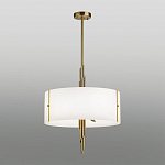 Люстра на штанге с белым круглым плафоном на бронзовом основании с вертикальным декором из металлических трубок Sohne варинант исполнения - 2 | Loft Concept в Красноярске