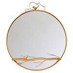 Зеркало настенное в раме золотого цвета с декором птица на ветке Mirror Portal варинант исполнения - 1 | Loft Concept в Красноярске