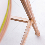 Барный стул золотистый из натурального бука с изображением птиц и цветов Blooming Birds варинант исполнения - 3 | Loft Concept в Красноярске