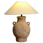 Настольная лампа керамическая с ручками и тканевым абажуром Eastern Tale варинант исполнения - 2 | Loft Concept в Красноярске