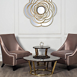 Стол журнальный коричневый на золотом основании Symphony of the Earth варинант исполнения - 2 | Loft Concept в Красноярске