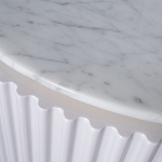 Тумба под телевизор белая овальная с мраморной столешницей Thoroughbass варинант исполнения - 3 | Loft Concept в Красноярске