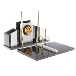 Настольный письменный набор из мрамора и змеевика с гербом России Marble Accessory варинант исполнения - 2 | Loft Concept в Красноярске