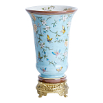 Ваза из голубого фарфора с бронзовыми элементами Blue Garden варинант исполнения - 2 | Loft Concept в Красноярске