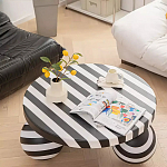 Дизайнерский журнальный стол круглый в чёрно-белую полоску Mypel варинант исполнения - 1 | Loft Concept в Красноярске