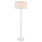 Торшер белый с тканевым абажуром на деревянном основании Graceful Silhouette варинант исполнения - 3 | Loft Concept в Красноярске