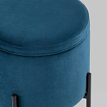 Синий пуф на черных ножках SANJAY варинант исполнения - 4 | Loft Concept в Красноярске