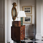 Настольная лампа на основании из зеленого мрамора с белым абажуром Noelia Green варинант исполнения - 5 | Loft Concept в Красноярске