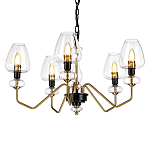  Люстра с 5-ю стеклянными плафонами в форме бокалов и угловыми кронштейнами Elstead Lighting варинант исполнения - 1 | Loft Concept в Красноярске