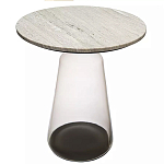 Кофейный столик с прозрачным основанием и столешницей с мраморным узором Transparent Base варинант исполнения - 1 | Loft Concept в Красноярске