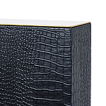 Настольная лампа с черным основанием из текстурированной кожи и белым абажуром Noir Allure  варинант исполнения - 3 | Loft Concept в Красноярске