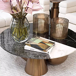 Дизайнерский журнальный стол с круглой столешницей на 3-х геометрических ножках Lehumod варинант исполнения - 2 | Loft Concept в Красноярске