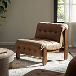 Кресло с деревянным каркасом и обивкой из кожи Medieval Furniture варинант исполнения - 2 | Loft Concept в Красноярске