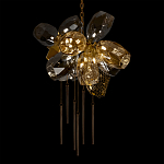 Люстра подвесная со стеклянными плафонами из дымчатого и золотистого с шестью вертикальными подвесками Gilded Mirage  варинант исполнения - 4 | Loft Concept в Красноярске