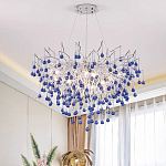 Люстра с синими стеклянными подвесками в форме капель FAIRYTREE Light варинант исполнения - 2 | Loft Concept в Красноярске