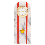 Часы погон МВД подарочные настольные из натурального камня Мрамор Military Clock варинант исполнения - 4 | Loft Concept в Красноярске