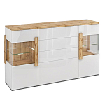 Комод с белым глянцевым фасадом с 2-мя дверцами и ящиками Grace of Furniture  варинант исполнения - 1 | Loft Concept в Красноярске