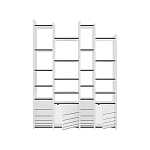 Стеллаж прямой ассиметричный с полками и 4-мя дверцами ARYA BOOKCASE WHITE варинант исполнения - 1 | Loft Concept в Красноярске