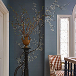 Обои ручная роспись Nara Original colourway on Summer Sky slub silk варинант исполнения - 1 | Loft Concept в Красноярске