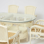 Комплект обеденный из ротанга Eloise grand white варинант исполнения - 2 | Loft Concept в Красноярске