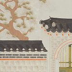 Обои ручная роспись The Art of Learning and Steps for the Flowers by Teo Yang Original colourway on Icefield India tea paper варинант исполнения - 2 | Loft Concept в Красноярске