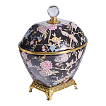 Шкатулка черного цвета с цветочной росписью Eden Garden варинант исполнения - 4 | Loft Concept в Красноярске